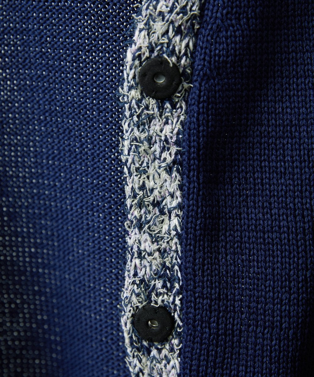 GJSDD01220 Jocomomola(ホコモモラ) Nide de pajaro ファンシーヤーンニットカーディガン ネイビー