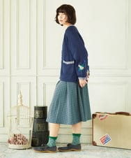 GJSDD01220 Jocomomola(ホコモモラ) Nide de pajaro ファンシーヤーンニットカーディガン ネイビー