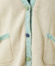 GJSDD01220 Jocomomola(ホコモモラ) Nide de pajaro ファンシーヤーンニットカーディガン アイボリー