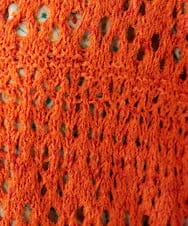 GJSDE02220 Jocomomola(ホコモモラ) Molino チュールヤーン透かし編みニットカーディガン オレンジ