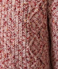 GJSDE31200 Jocomomola(ホコモモラ) カラーネップニットカーディガン レッド