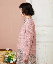 GJSDE31200 Jocomomola(ホコモモラ) カラーネップニットカーディガン レッド