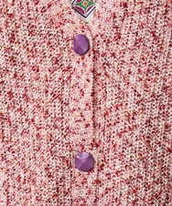 GJSDE31200 Jocomomola(ホコモモラ) カラーネップニットカーディガン レッド