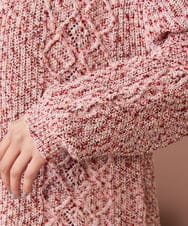 GJSDE31200 Jocomomola(ホコモモラ) カラーネップニットカーディガン レッド