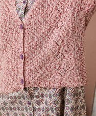 GJSDE31200 Jocomomola(ホコモモラ) カラーネップニットカーディガン レッド