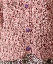 GJSDE31200 Jocomomola(ホコモモラ) カラーネップニットカーディガン レッド