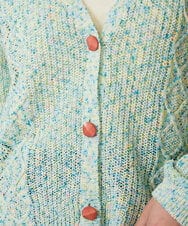 GJSDE31200 Jocomomola(ホコモモラ) カラーネップニットカーディガン ブルー