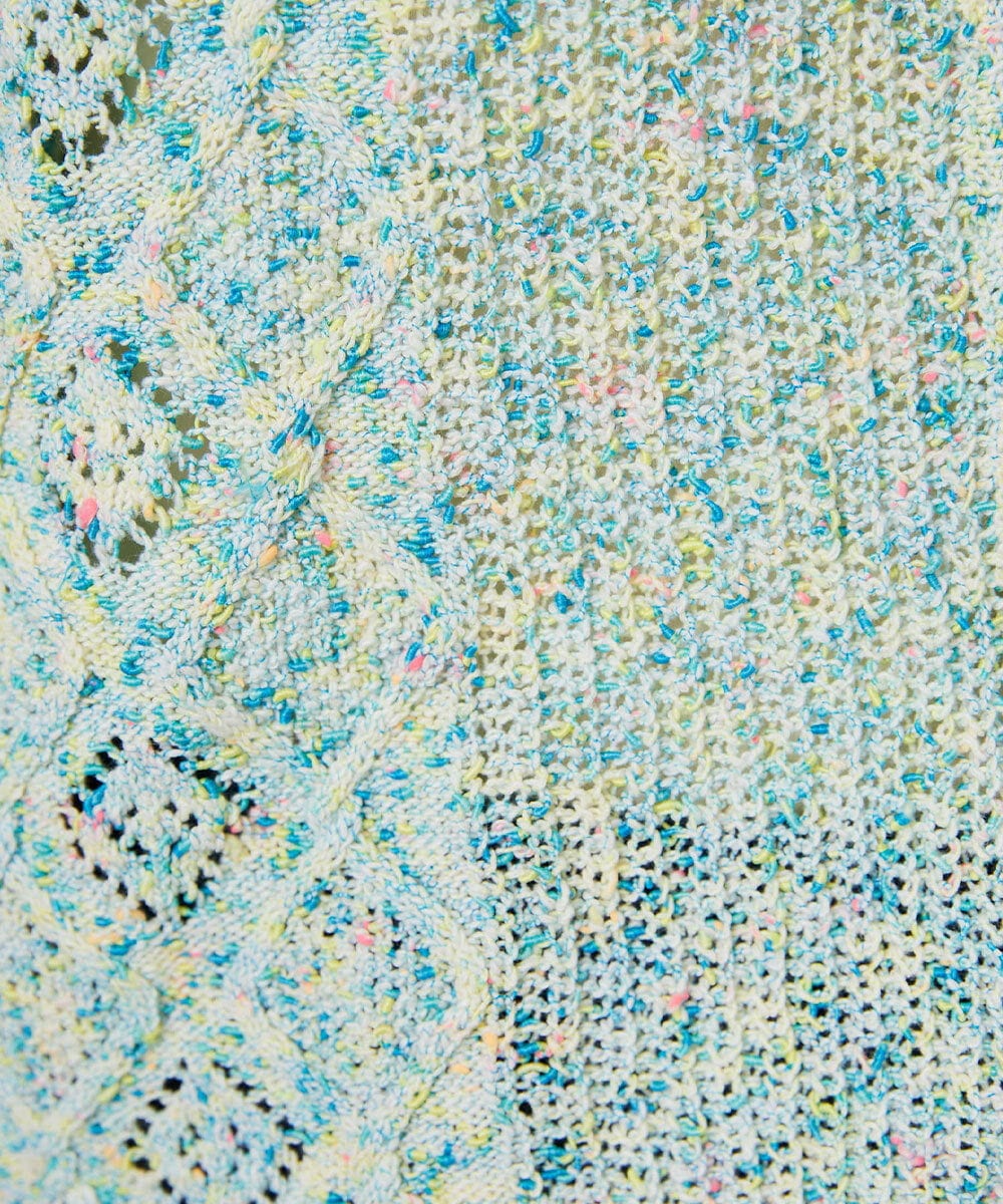 GJSDE31200 Jocomomola(ホコモモラ) カラーネップニットカーディガン ブルー