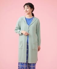 GJSDT01230 Jocomomola(ホコモモラ) Sello フード付きロングカーディガン ライトグリーン