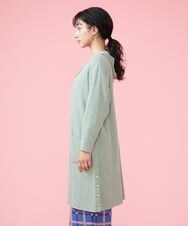 GJSDT01230 Jocomomola(ホコモモラ) Sello フード付きロングカーディガン ライトグリーン
