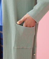 GJSDT01230 Jocomomola(ホコモモラ) Sello フード付きロングカーディガン ライトグリーン