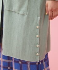 GJSDT01230 Jocomomola(ホコモモラ) Sello フード付きロングカーディガン ライトグリーン