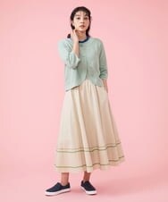 GJSDT02170 Jocomomola(ホコモモラ) Sello 刺繍ボタンショートカーディガン ネイビー