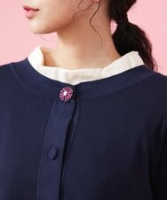 GJSDT02170 Jocomomola(ホコモモラ) Sello 刺繍ボタンショートカーディガン ネイビー