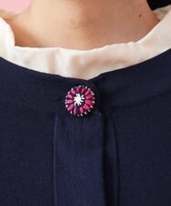 GJSDT02170 Jocomomola(ホコモモラ) Sello 刺繍ボタンショートカーディガン ネイビー