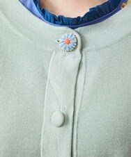 GJSDT02170 Jocomomola(ホコモモラ) Sello 刺繍ボタンショートカーディガン ネイビー