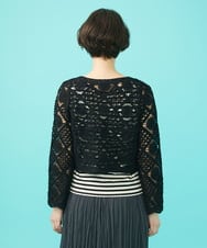 GJSFA30220 Jocomomola(ホコモモラ) コード刺繍ショート丈カーディガン ブラック
