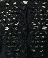 GJSFA30220 Jocomomola(ホコモモラ) コード刺繍ショート丈カーディガン ブラック