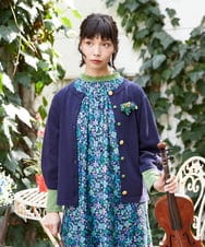 GJSFD30200 Jocomomola(ホコモモラ) ハイツイストコットンカーディガン ネイビー