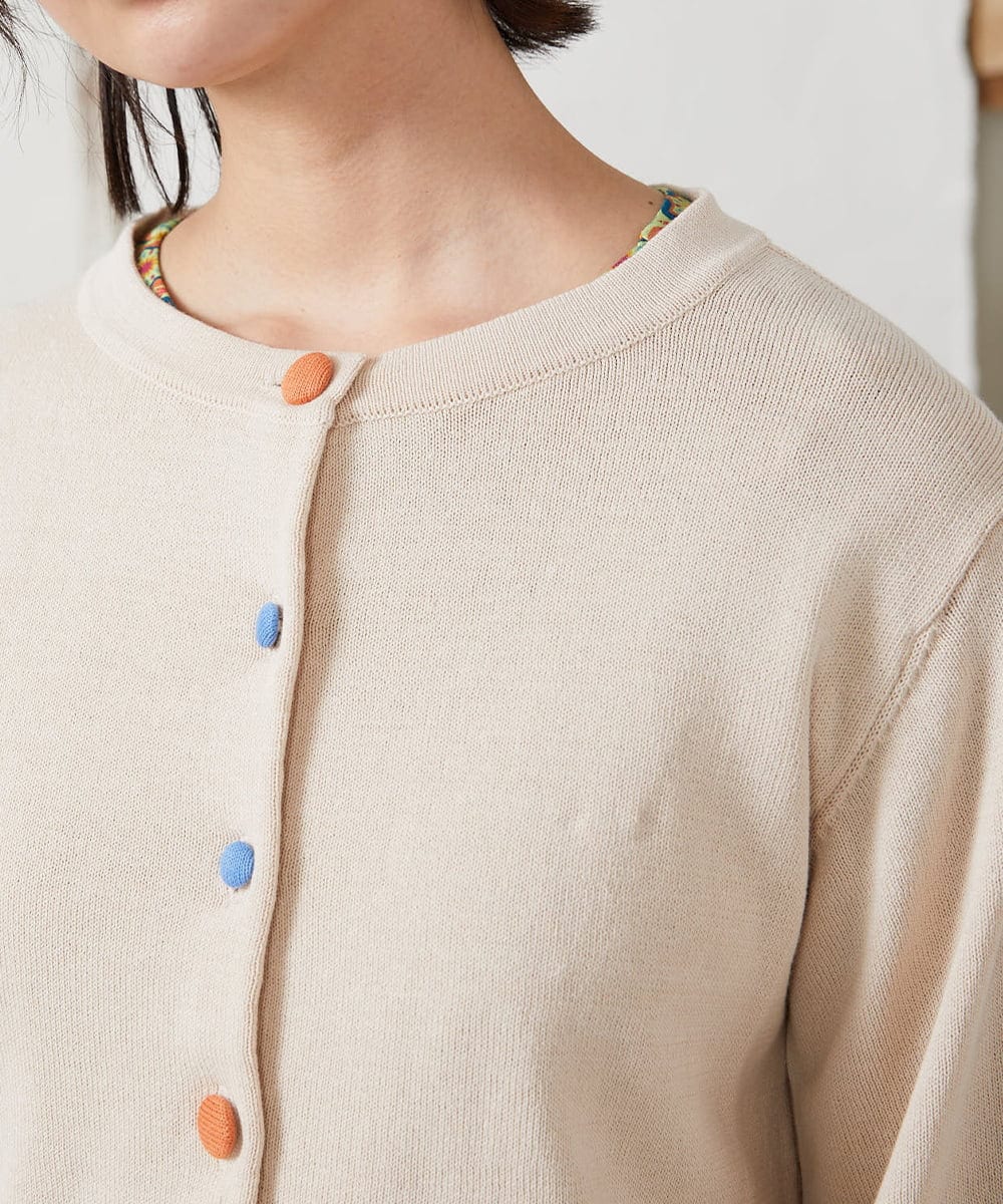 GJSFD30200 Jocomomola(ホコモモラ) ハイツイストコットンカーディガン アイボリー