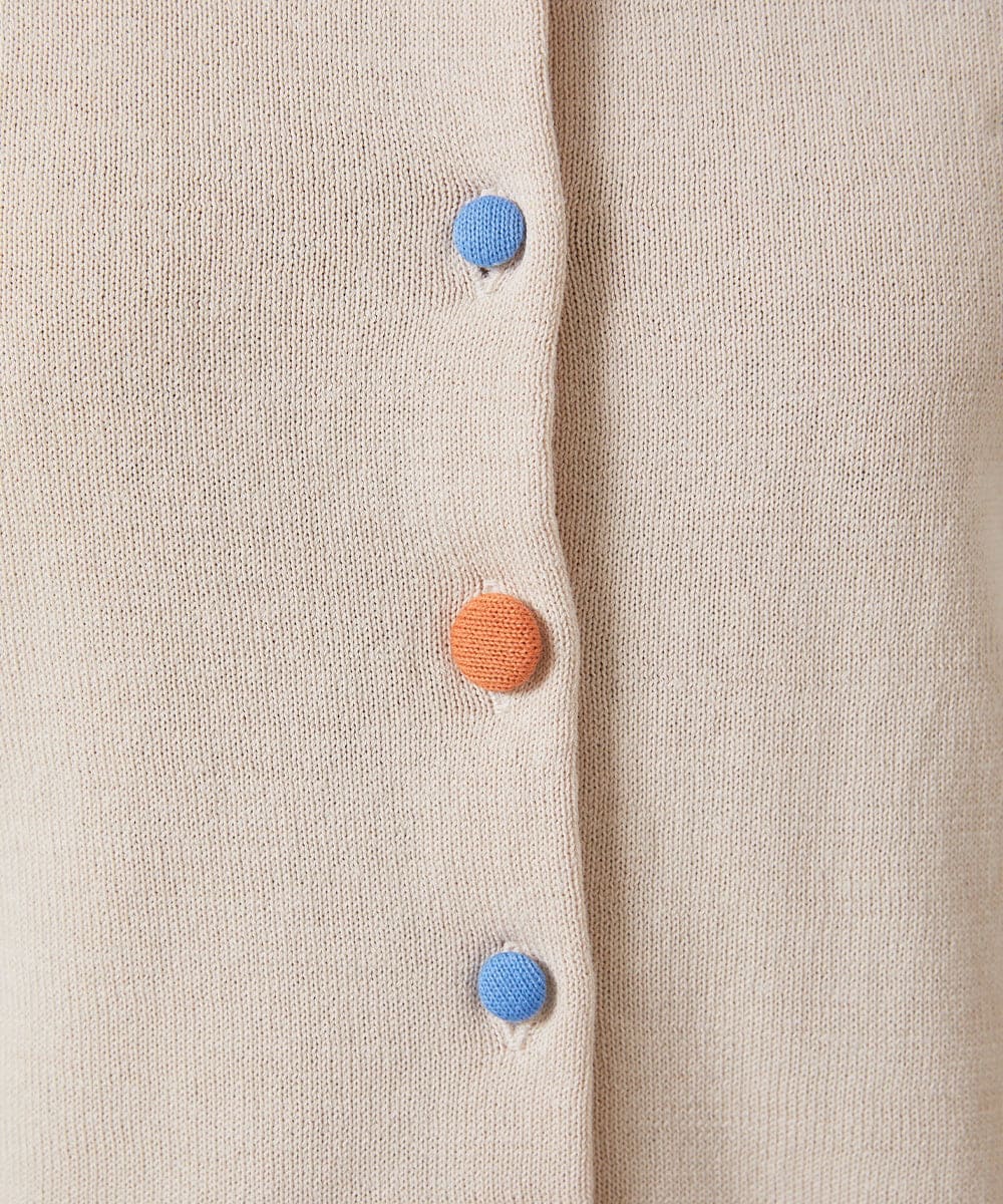 GJSFD30200 Jocomomola(ホコモモラ) ハイツイストコットンカーディガン アイボリー