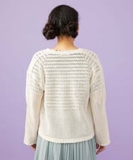 GJSFD31230 Jocomomola(ホコモモラ) Volar フラワーモチーフニットカーディガン アイボリー