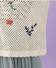 GJSFD31230 Jocomomola(ホコモモラ) Volar フラワーモチーフニットカーディガン アイボリー