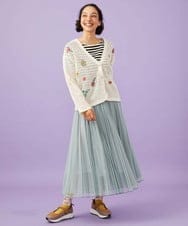 GJSFD31230 Jocomomola(ホコモモラ) Volar フラワーモチーフニットカーディガン アイボリー