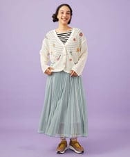 GJSFD31230 Jocomomola(ホコモモラ) Volar フラワーモチーフニットカーディガン アイボリー