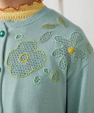 GJSFD50230 Jocomomola(ホコモモラ) El Rucio フラワー刺繍ニットカーディガン ライトブルー