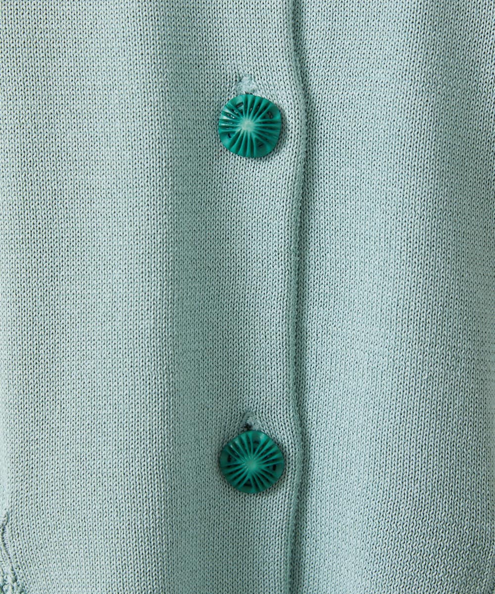 GJSFD50230 Jocomomola(ホコモモラ) El Rucio フラワー刺繍ニットカーディガン ライトブルー