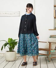 GJSFD50230 Jocomomola(ホコモモラ) El Rucio フラワー刺繍ニットカーディガン ブラック