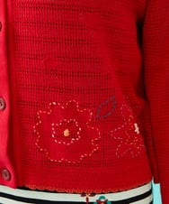 GJSGB01250 Jocomomola(ホコモモラ) Fruto ハンド刺繍入り襟付きカーディガン ライトブルー