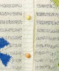 GJSGB32220 Jocomomola(ホコモモラ) Bailar 和紙混フレンチスリーブカーディガン アイボリー