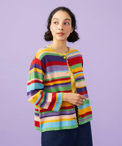 GJSGD01220 Jocomomola Emocion ボーダーカーディガン