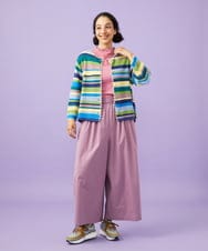 GJSGD01220 Jocomomola(ホコモモラ) Emocion ボーダーカーディガン ブルー