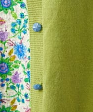 GJSGD30180 Jocomomola(ホコモモラ) 【接触冷感】天竺編みクルーネックカーディガン グリーン