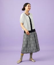 GJSGD30180 Jocomomola(ホコモモラ) 【接触冷感】天竺編みクルーネックカーディガン ライトグレー