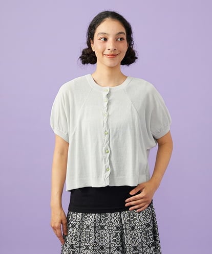 GJSGD30180 Jocomomola 【接触冷感】天竺編みクルーネックカーディガン