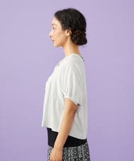 GJSGD30180 Jocomomola(ホコモモラ) 【接触冷感】天竺編みクルーネックカーディガン ライトグレー