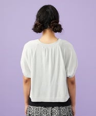 GJSGD30180 Jocomomola(ホコモモラ) 【接触冷感】天竺編みクルーネックカーディガン ライトグレー