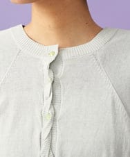 GJSGD30180 Jocomomola(ホコモモラ) 【接触冷感】天竺編みクルーネックカーディガン ライトグレー