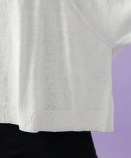 GJSGD30180 Jocomomola(ホコモモラ) 【接触冷感】天竺編みクルーネックカーディガン ライトグレー