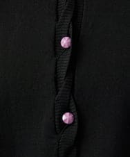 GJSGD30180 Jocomomola(ホコモモラ) 【接触冷感】天竺編みクルーネックカーディガン ブラック