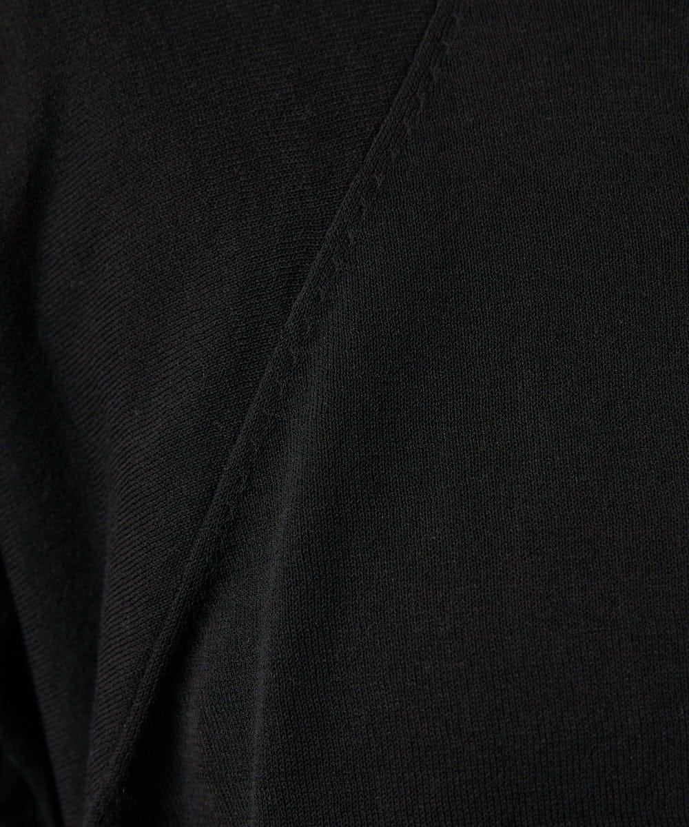 GJSGD30180 Jocomomola(ホコモモラ) 【接触冷感】天竺編みクルーネックカーディガン ブラック