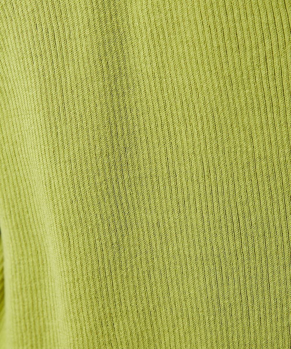 GJSGD31230 Jocomomola(ホコモモラ) 【接触冷感】リブ編みロングカーディガン グリーン