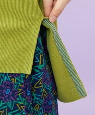 GJSGD31230 Jocomomola(ホコモモラ) 【接触冷感】リブ編みロングカーディガン グリーン