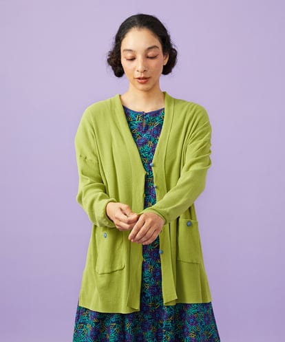 GJSGD31230 Jocomomola 【接触冷感】リブ編みロングカーディガン