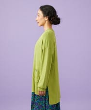 GJSGD31230 Jocomomola(ホコモモラ) 【接触冷感】リブ編みロングカーディガン グリーン