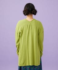 GJSGD31230 Jocomomola(ホコモモラ) 【接触冷感】リブ編みロングカーディガン グリーン